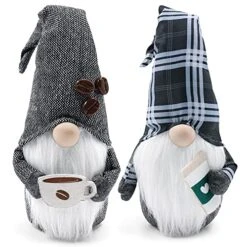 Coffee Gnomes Coffee Bar Decor Gnomes Swedish Tomte Coffee Station Collectible Figurines Plush Coffee Table Decor For Living Room Kitchen