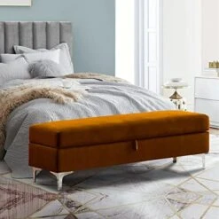 Mikibama Velvet Storage Bench Long End Of Bed Ottoman Benches For Bedroom Upholstered Rectangle Entryway Window Bench Footstool Simplistic With Metal Legs (Gray) 19 Mikibama Velvet Storage Bench Long End Of Bed Ottoman Benches For Bedroom Upholstered Rectangle Entryway Window Bench Footstool Simplistic With Metal Legs (Gray) -Amazon Store 51T5NrEdi0L. AC
