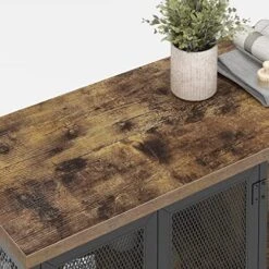 WiberWi Buffet Cabinet Coffee Bar Table Storage Cabinet, Farmhouse Buffet Station Sideboard With Liquor And Glasses Rack, Credenza Cupboard For Kitchen Dining Living Room, Rustic Brown -Amazon Store 51T82OcnZEL