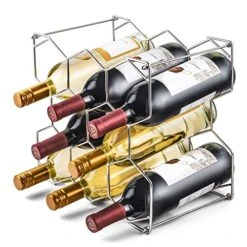 Qvist Sweden Tabletop Wine Rack - Original Scandinavian Design | Stainless Steel 8-Bottle Holder For Storage, Display, And Gifts