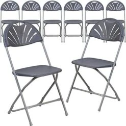 Flash Furniture 2 Pack HERCULES Series 650 Lb. Capacity Black Plastic Fan Back Folding Chair -Amazon Store 51TBqemk3NL. AC