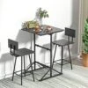 VECELO Dining Table Set For 2, Wooden Square Counter Height Dinette With 2 Bar Stools, For Kitchen Breakfast Nook, Living Room, Small Space, Black 1 VECELO Dining Table Set For 2, Wooden Square Counter Height Dinette With 2 Bar Stools, For Kitchen Breakfast Nook, Living Room, Small Space, Black -Amazon Store 51TDrpy5YyL