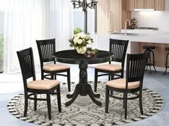 East West Furniture ANVA5-OAK-W Dining Set -Amazon Store 51TFY9SbflL. AC