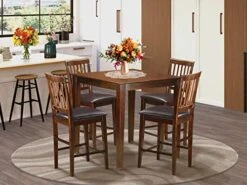 5 Pc Counter Height Table-Square Gathering Table And 4 Stools
