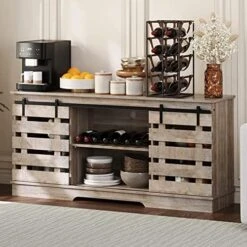 YITAHOME Buffet Cabinet, Farmhouse Sideboard Buffet Storage Cabinet With Barn Door Coffee Bar Cabinet With Capacity 300 Lbs For Home Dinning Living Room, Espresso -Amazon Store 51TIX t5pIL. AC