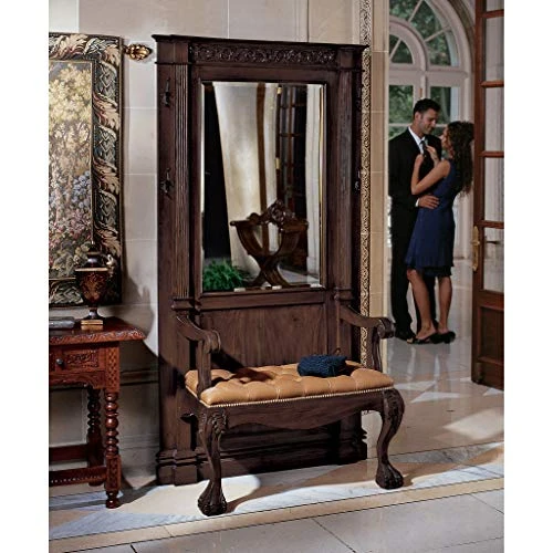 Design Toscano The The Regent's Park Mahogany Hall Stand, 44"Wx21.5"Dx79.5"H 180 Lbs, 4 Design Toscano The The Regent's Park Mahogany Hall Stand, 44"Wx21.5"Dx79.5"H 180 Lbs, - Image 2