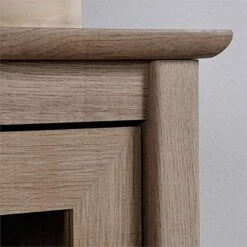 Pemberly Row Engineered Wood And Tempered Glass Curio Cabinet In Sky Oak -Amazon Store 51TUy1cabcL