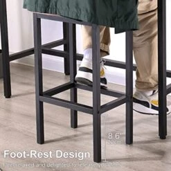 Dining Table And Chairs Set Bar Table Set, Bar Table With 2 Stools, 3-Pcs Dining Table Set, Kitchen Counter With Bar Chairs, Industrial For Kitchen, Living Room, Party Room, Rustic Brown And Black -Amazon Store 51TZj6fbhcL