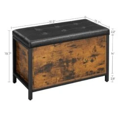 VASAGLE Entryway Storage Bench, Flip Top Ottoman And Trunk With Padded Seat, Bed End Stool, Supports 198 Lb, 31.5”L X 15.7”W X 19.7”H (80 X 40 X 50 Cm), Rustic Brown + Black 11 VASAGLE Entryway Storage Bench, Flip Top Ottoman And Trunk With Padded Seat, Bed End Stool, Supports 198 Lb, 31.5”L X 15.7”W X 19.7”H (80 X 40 X 50 Cm), Rustic Brown + Black -Amazon Store 51TfuzrRWQL