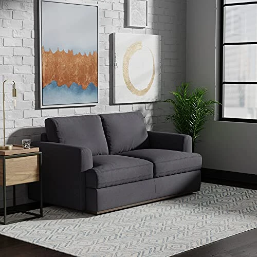 Amazon Brand – Rivet Modern Loveseat Sofa With Underseat Storage, 63.8"W, Graphite 4 Amazon Brand – Rivet Modern Loveseat Sofa With Underseat Storage, 63.8"W, Graphite - Image 2