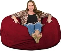 ULTIMATE SACK 5000 (5 Ft.) Bean Bag Chair: Giant Foam-Filled Furniture - Machine Washable Covers, Durable Inner Liner, 100% Virgin Foam. Comfy Bean Bag Chair. (Pink, Fur) -Amazon Store 51Trq1FVLJL. AC