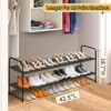 SLEEPING LAMB Long 2-Tier Shoe Organizer For Closet, Stackable Wide Shoe Rack Holds 18-Pairs Low Shoe Shelf Storage For Bedroom, Floor, Entryway(Black) -Amazon Store 51TtKai3QNL