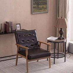 Bonnlo Mid-Century Sofa Couch For 2,Wooden Loveseat Sofa Modern Upholstered Loveseat Sofa Living Room 2-Seater Lounge Accent Chair, Fabric Grey -Amazon Store 51U2i45eUDL. AC