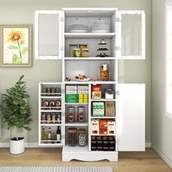 Hayiodda 64" Kitchen Pantry Storage Cabinet, Food Pantry Cabinet With Glass Doors & Adjustable Shelves For Kitchen, Dining Room, Bathroom 17 Hayiodda 64" Kitchen Pantry Storage Cabinet, Food Pantry Cabinet With Glass Doors & Adjustable Shelves For Kitchen, Dining Room, Bathroom -Amazon Store 51U5CN8ZgcL. AC