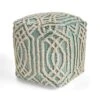 Great Deal Furniture Poppy Boho Wool And Cotton Ottoman Pouf, Aqua And White 1 Great Deal Furniture Poppy Boho Wool And Cotton Ottoman Pouf, Aqua And White -Amazon Store 51U5qv324hL