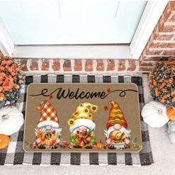 TREWAVE Fall Welcome Decorative Doormat Gnome Non-Slip And Washable Door Mat Pumpkin Sunflower Turkey Maple Leaf Fall Harvest Thanksgiving Floor Mat Indoor Outdoor 17 X 29 Inch 12 TREWAVE Fall Welcome Decorative Doormat Gnome Non-Slip And Washable Door Mat Pumpkin Sunflower Turkey Maple Leaf Fall Harvest Thanksgiving Floor Mat Indoor Outdoor 17 X 29 Inch -Amazon Store 51U7cDm3f9L