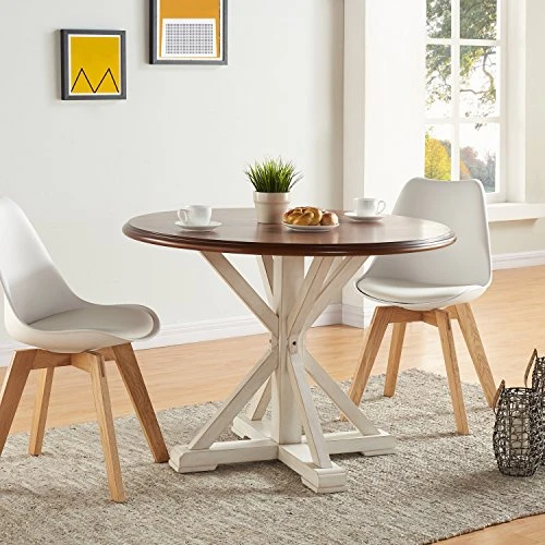 SEI Furniture Barrisdale Modern Farmhouse, Dining Table, Antique White, Whiskey Maple 3 SEI Furniture Barrisdale Modern Farmhouse, Dining Table, Antique White, Whiskey Maple