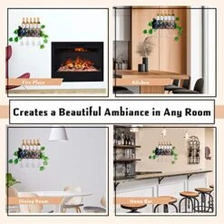 FLOMAC FINEST Wine Holder Wall Mounted - Stores 4 Glasses 5 Wine Bottles - With Cork Holder Storage - Home And Kitchen Wall Decor Storage- Bonus E-Book And Grapes -Amazon Store 51U8UebgDBL