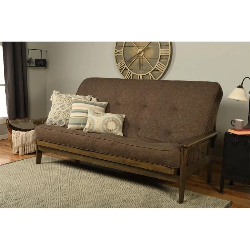 Kodiak Furniture Tucson Queen-Size Wood Futon-Linen Cocoa Mattress 4 Kodiak Furniture Tucson Queen-Size Wood Futon-Linen Cocoa Mattress - Image 2