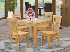 East West Furniture OXVA5-OAK-W Kitchen Set