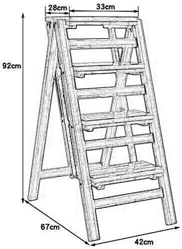 Portable Step Stoo - Folding Wood For Adult Folding Ladder |Ladder-Shaped Plant Stand Display Rack Shelf (Size : 4 Tier) (Size : 4 Tier) (4 Tier) (4 Tier) 5 Portable Step Stoo - Folding Wood For Adult Folding Ladder |Ladder-Shaped Plant Stand Display Rack Shelf (Size : 4 Tier) (Size : 4 Tier) (4 Tier) (4 Tier) - Image 3