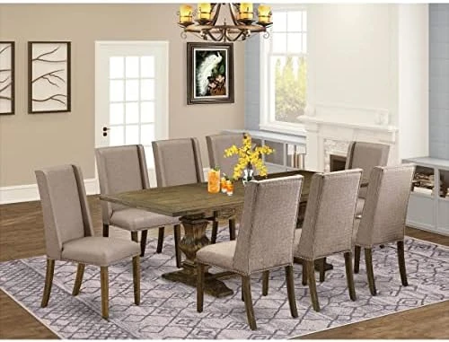 East West Furniture LAFL11-87-16 Dinner Table Set, Large 10 East West Furniture LAFL11-87-16 Dinner Table Set, Large - Image 8