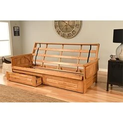 Kodiak Furniture Phoenix Queen Butternut Wood Storage Futon- Charcoal Mattress -Amazon Store 51UcRCcRw6S