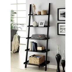 Furniture Of America Sion Black Ladder Shelf,