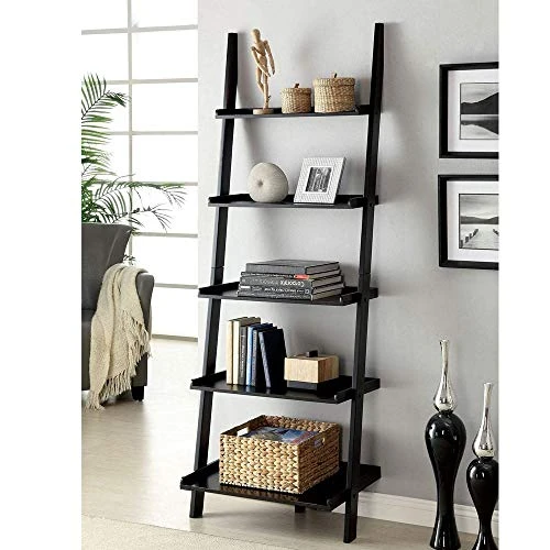 Furniture Of America Sion Black Ladder Shelf, 3 Furniture Of America Sion Black Ladder Shelf,