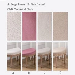 ADKINC Half Moon French Vintage Bench With Padded Seat & Rubberwood Legs, 27" Upholstered Entryway Bench & Dining Bench, Tufted Fabric End Of Bed Bench For Bedroom Living Room Hallway More -Amazon Store 51UkJ48MRtL