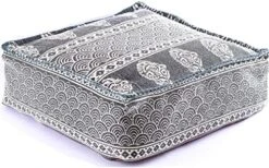 Mandala Life ART Bohemian Pouf Cube Cover- 20 Inches –Luxury, Artisan Room Decor Pouffe - Boho Chic Seating Area Ottoman -Amazon Store 51UohFtxoL. AC