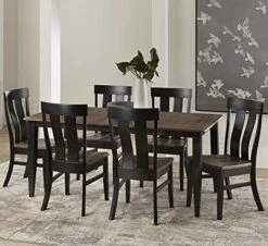 Carol's Inspirations 5 Piece Solid Wood Dining Room Set | 38x64 Inch Farmhouse Kitchen Table With 4 Chairs | Brown And Black Rustic Rectangle Table With Eased Edge And Distressing | Made In USA -Amazon Store 51Uol8n3JfL. AC