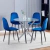 Btrpily 4 Set Of Dining Chairs, Metal Frame Dining Chair For Kitchen Room,Velvet Fabric Seat Chair For Living Room, Bedroom(Blue) -Amazon Store 51Urq9y8jeL
