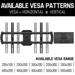 Mounting Dream TV Mount For Most 42-75 Inch Flat Screen TVs Up To 100 Lbs, Full Motion TV Wall Mount With Swivel Articulating 6 Arms, TV Wall Mounts Fit 12'', 16” Wood Studs, Max VESA 600x400mm -Amazon Store 51UxxgD0w5L