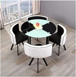 Office Business Hotel Lobby Dining Table Set, Home Dining Room Furniture Set 1 Table 4 Chairs Kitchen Bar Balcony Bedroom Library Billiard Hall Office (Color : Red, Size : Round) -Amazon Store 51UyrvEYnyS. AC