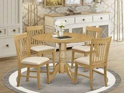 East West Furniture DLNO3-MAH-C Dining Table Set, 3-Piece -Amazon Store 51V0B0JnN7L. AC