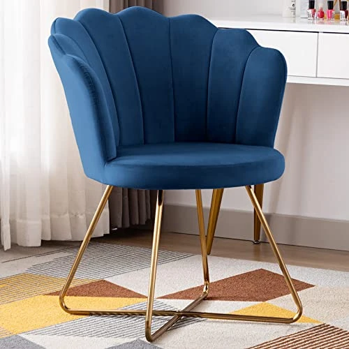 Duhome Velvet Accent Chair Living Room Chair,Corner Chair Reception Chair For Bedroom Living Room, Shell Shaped Living Room Chair With Golden Metal Legs, DarkBlue 3 Duhome Velvet Accent Chair Living Room Chair,Corner Chair Reception Chair For Bedroom Living Room, Shell Shaped Living Room Chair With Golden Metal Legs, DarkBlue