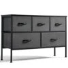 LINSY HOME 5 Drawer Dresser Long Wide Chest Of Drawers Nightstand With Wood Top Rustic Storage Tower Storage Dresser Closet For Living Room, Bedroom, Hallway, Nursery, Kid -Amazon Store 51V9cV0mXUL