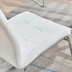 WENYU 3 Pieces Glass Dining Table Set, Round Kitchen Table With Clear Tempered Glass Top, Modern Dining Table And Chairs Set For 2 Person (Table + 2 White Chairs) 19 WENYU 3 Pieces Glass Dining Table Set, Round Kitchen Table With Clear Tempered Glass Top, Modern Dining Table And Chairs Set For 2 Person (Table + 2 White Chairs) -Amazon Store 51VAOFlt6ZL