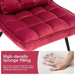 MCombo Accent Chair With Ottoman, Velvet Modern Tufted Wingback Club Chair, Upholstered Leisure Chairs With Metal Legs For Bedroom Living Room 4079 (Burgundy) 18 MCombo Accent Chair With Ottoman, Velvet Modern Tufted Wingback Club Chair, Upholstered Leisure Chairs With Metal Legs For Bedroom Living Room 4079 (Burgundy) -Amazon Store 51VC8pkNYUL