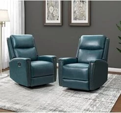 HULALA HOME Genuine Leather Swivel Rocker Recliners Set Of 2, Manual Glider Recliner Chairs With Adjustable Backrest & Footrest, Modern Home Theater Sofa Armchairs For Living Room Bedroom, Brown 28 HULALA HOME Genuine Leather Swivel Rocker Recliners Set Of 2, Manual Glider Recliner Chairs With Adjustable Backrest & Footrest, Modern Home Theater Sofa Armchairs For Living Room Bedroom, Brown -Amazon Store 51VKTLQFtqL. AC