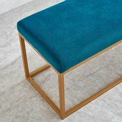Ball & Cast Upholstered Bench, 48" W, Teal - Frame -Amazon Store 51VS8JbqHhL