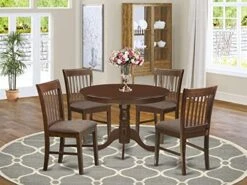 East West Furniture HLNO5-MAH-C Dining Table Set, 5-Piece -Amazon Store 51VfuGwsptL. AC