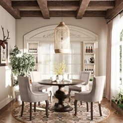 Aoowow Fabric Upholstered Side Chairs Set Of 2, Solid Wood Kitchen Dining Room Chairs With Nailheads Solid Wood Legs (Fabric Beige) 13 Aoowow Fabric Upholstered Side Chairs Set Of 2, Solid Wood Kitchen Dining Room Chairs With Nailheads Solid Wood Legs (Fabric Beige) -Amazon Store 51VsJ8JDFFL