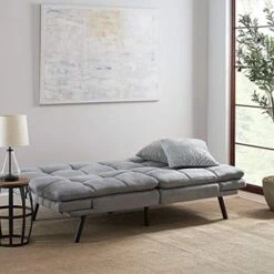 Memory Foam Futon Sofa Bed Couch Sleeper Convertible Foldable Gray Suede -Amazon Store 51Vy8EUkGBL