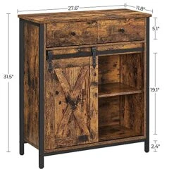 VASAGLE Buffet Cabinet, Floor Sideboard Cupboard Storage Organizer With 1 Drawer And Sliding Barn Door For Living Room Bathroom Hallway -Amazon Store 51W29Z7Ev4S