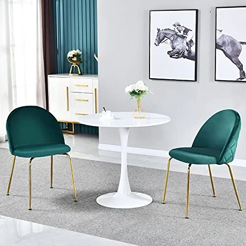 Modern Round Dining Table White 31.5" With Pedestal Base In Tulip Design, Mid-Century Leisure Table For Kitchen Dining Room & Living Room 5 Modern Round Dining Table White 31.5" With Pedestal Base In Tulip Design, Mid-Century Leisure Table For Kitchen Dining Room & Living Room - Image 3