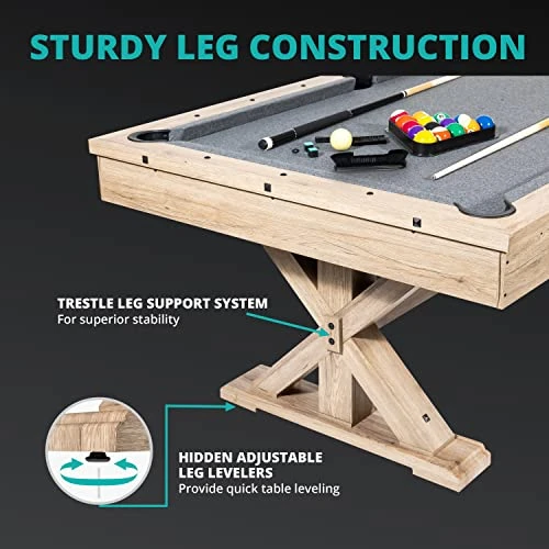 Freetime Fun Rockford 7-FT 3 In 1 Multi Game Featuring Pool Dining Table And Table Tennis Tables, Storage Benches And Upgraded Accessories Kit Included 5 Freetime Fun Rockford 7-FT 3 In 1 Multi Game Featuring Pool Dining Table And Table Tennis Tables, Storage Benches And Upgraded Accessories Kit Included - Image 3