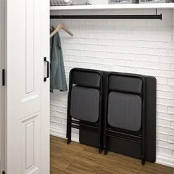 CoscoProducts COSCO Premium 5-Piece Table & Chair Dining Set, With 34" Vinyl Top Card Table And 4 Fabric Padded Seat & Back Folding Chairs, Black 15 CoscoProducts COSCO Premium 5-Piece Table & Chair Dining Set, With 34" Vinyl Top Card Table And 4 Fabric Padded Seat & Back Folding Chairs, Black -Amazon Store 51Wn9RbNV6L