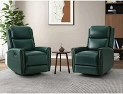 HULALA HOME Genuine Leather Swivel Rocker Recliners Set Of 2, Manual Glider Recliner Chairs With Adjustable Backrest & Footrest, Modern Home Theater Sofa Armchairs For Living Room Bedroom, Brown 27 HULALA HOME Genuine Leather Swivel Rocker Recliners Set Of 2, Manual Glider Recliner Chairs With Adjustable Backrest & Footrest, Modern Home Theater Sofa Armchairs For Living Room Bedroom, Brown -Amazon Store 51WrSfa972L. AC